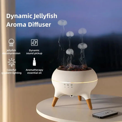 Purilite Select Dynamic Jellyfish Air Humidifier | 250ml Essential Oil Diffuser | Remote Control Ultrasonic Humidifier | 7-Color Night Light