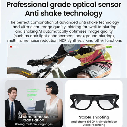 Purilite Select 2025 Smart Glasses | 800W Sony HD Camera | 1080P Video | AI Touch Control | Wireless Calling | Translation & Voice Assistant