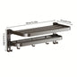 Purilite Select 2-Layer Wall Mounted Towel Rack | Foldable Aluminum Bathroom Rack | Modern Bathroom Organizer | Towel Holder with Hooks | Space-Saving Bathroom Storage