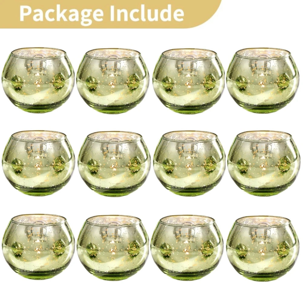 Purilite Select 6/12Pcs Round Speckled Glass Votive Candle Holders