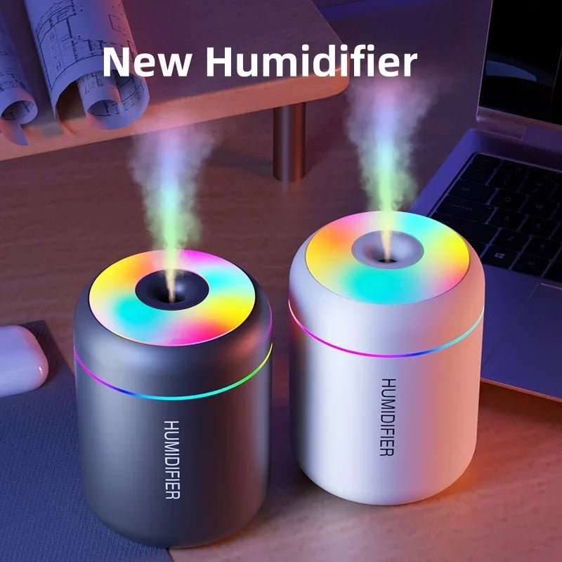 Purilite Select 180ML USB Mini Air Humidifier | Ultrasonic Aroma Diffuser | Essential Oil Mist Maker with Soft LED Light for Home, Bedroom & Car | Set of 2