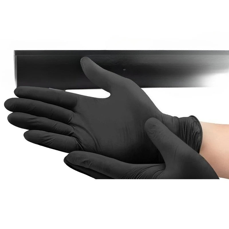Purilite Select 100Pcs Disposable Black Nitrile Gloves | Powder-Free, Latex-Free, Heavy-Duty Thicker Gloves for Cooking, Mechanics, Tattoo & Cleaning