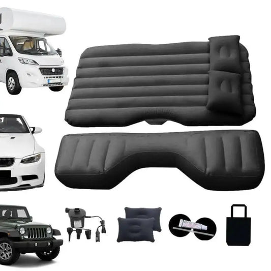 Purilite Select Car Inflatable Bed Air Cushion | Portable Travel Sleeping Mattress with Flocking Fabric | Vehicle Back Seat Comfort Bed