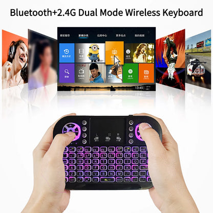Purilite Select A8 Mini Bluetooth + 2.4G Dual-Mode Backlit Keyboard – Touchpad, Remote Control for Windows/Android TV