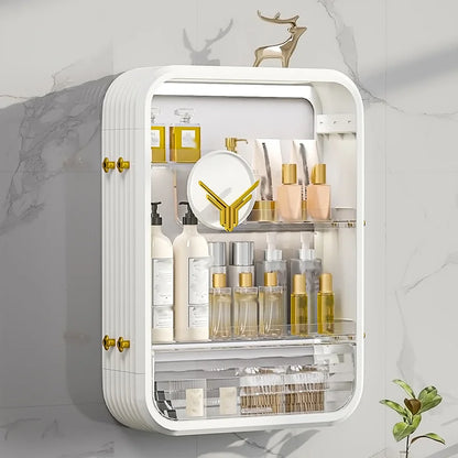 Purilite Select Multi-Layer Wall Mounted Storage Shelf | Large Capacity Organizer for Bathroom Kitchen Cosmetics and Household Items