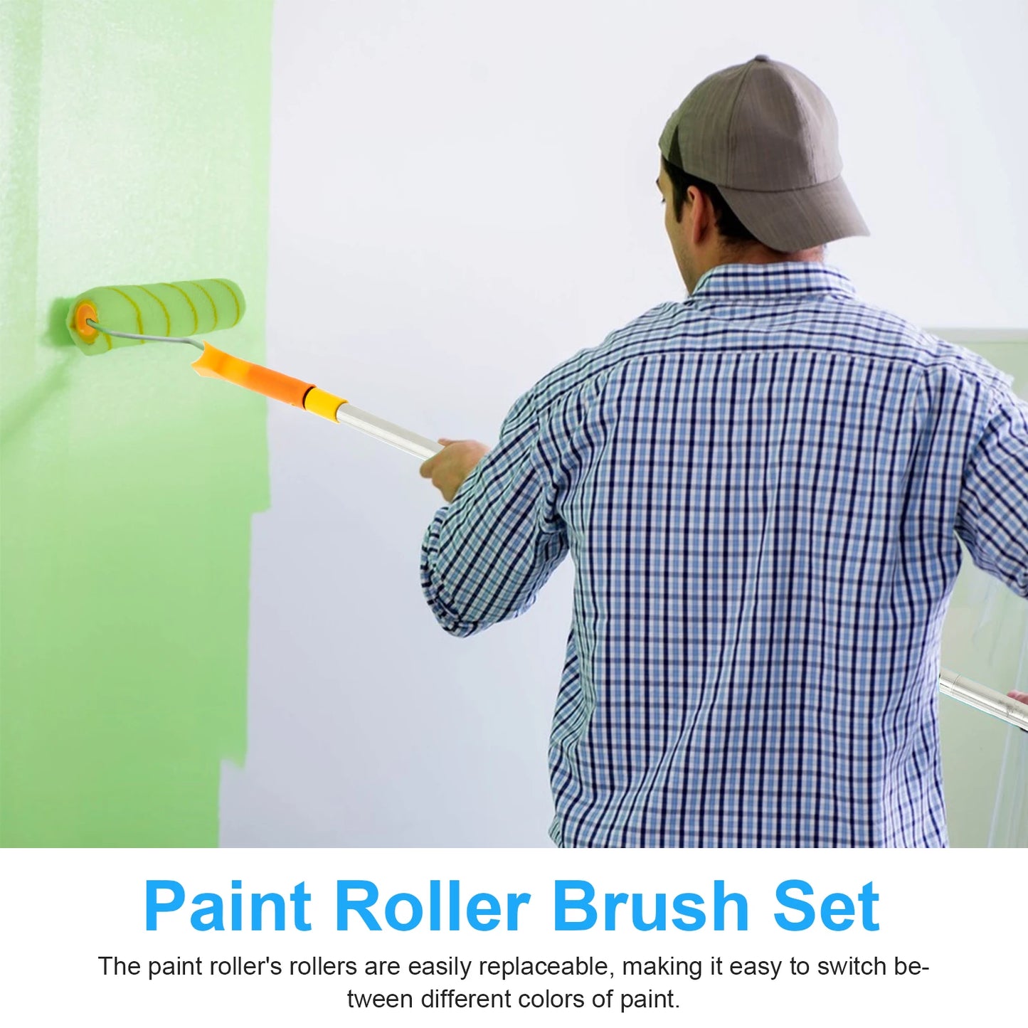 Purilite Select Paint Roller Brush Kit – Household Wall & Ceiling Painting Tool with Detachable Pole