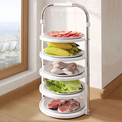 Purilite Select Foldable Kitchen Vegetable Storage Rack – Multi Layer Home Storage Organizer