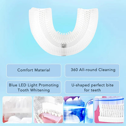 Purilite Select Wireless Rechargeable Silicone Bristle U-Shaped Electric Toothbrush