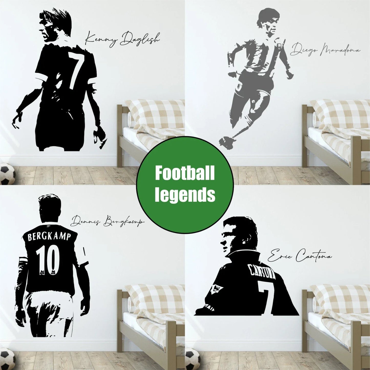 Purilite Select Removable Footballer Soccer Icons Wall Sticker