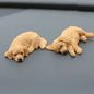 Purilite Select Sleeping Dog Figurine Decoration Set of 3 Realistic Golden Retriever and Labrador Desktop Car Dashboard Display Ornaments