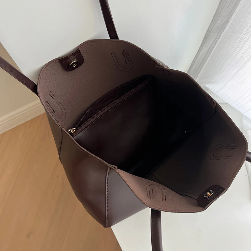 Purilite Select Vintage Korean-Style Large Capacity Tote Bag