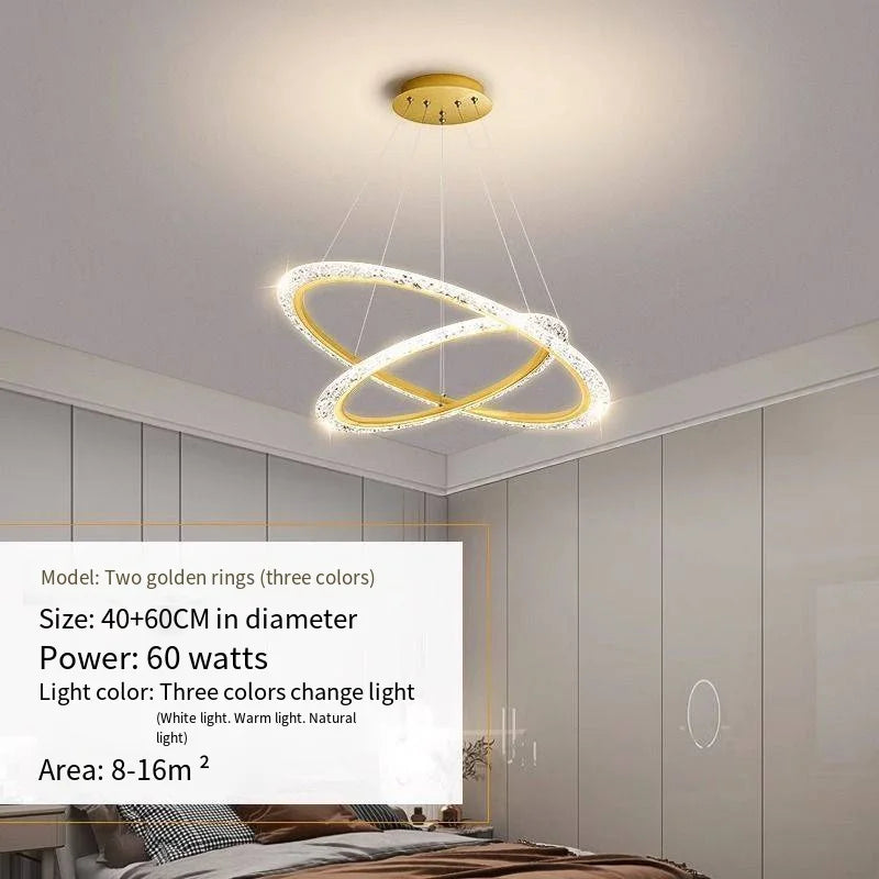 Purilite Select Three-Ring Crystal Chandelier