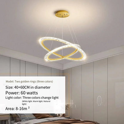 Purilite Select Three-Ring Crystal Chandelier