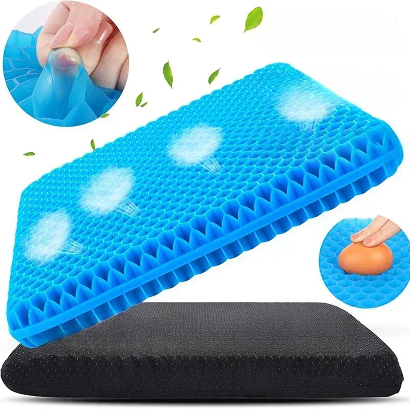 Purilite Select Gel Seat Cushion | Double Thick Egg Gel Chair Cushion | Breathable Office, Car & Wheelchair Pad | Pressure Relief Soft Seat Cushion