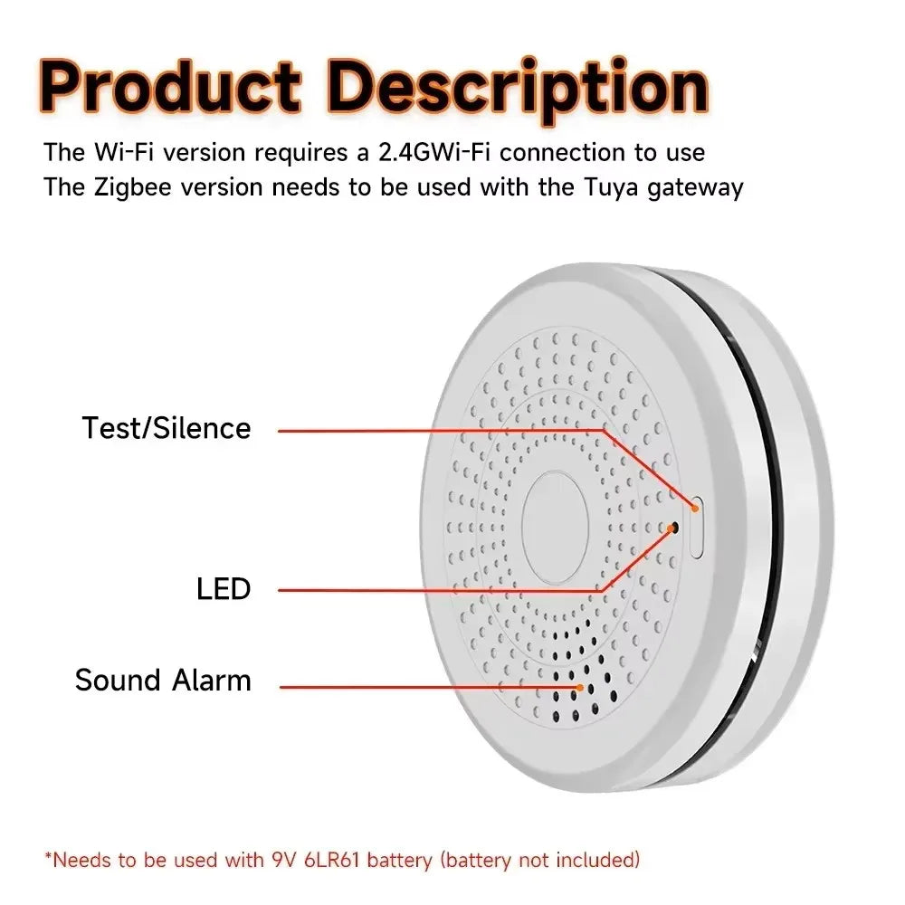 Purilite Select Smart WiFi CO & Smoke Detector | Carbon Monoxide & Smoke Alarm | App Control | 85dB Sound & Light Home Safety Sensor