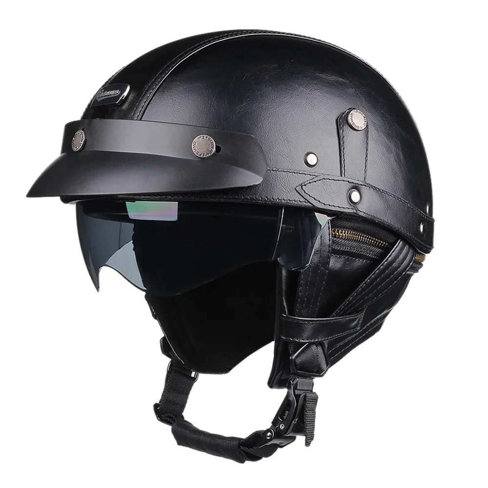 Purilite Select Retro Motorcycle Helmet | DOT Certified Half Helmet | Unisex Riding Helmet | Lightweight Scooter Helmet | Four Seasons Moto Casco