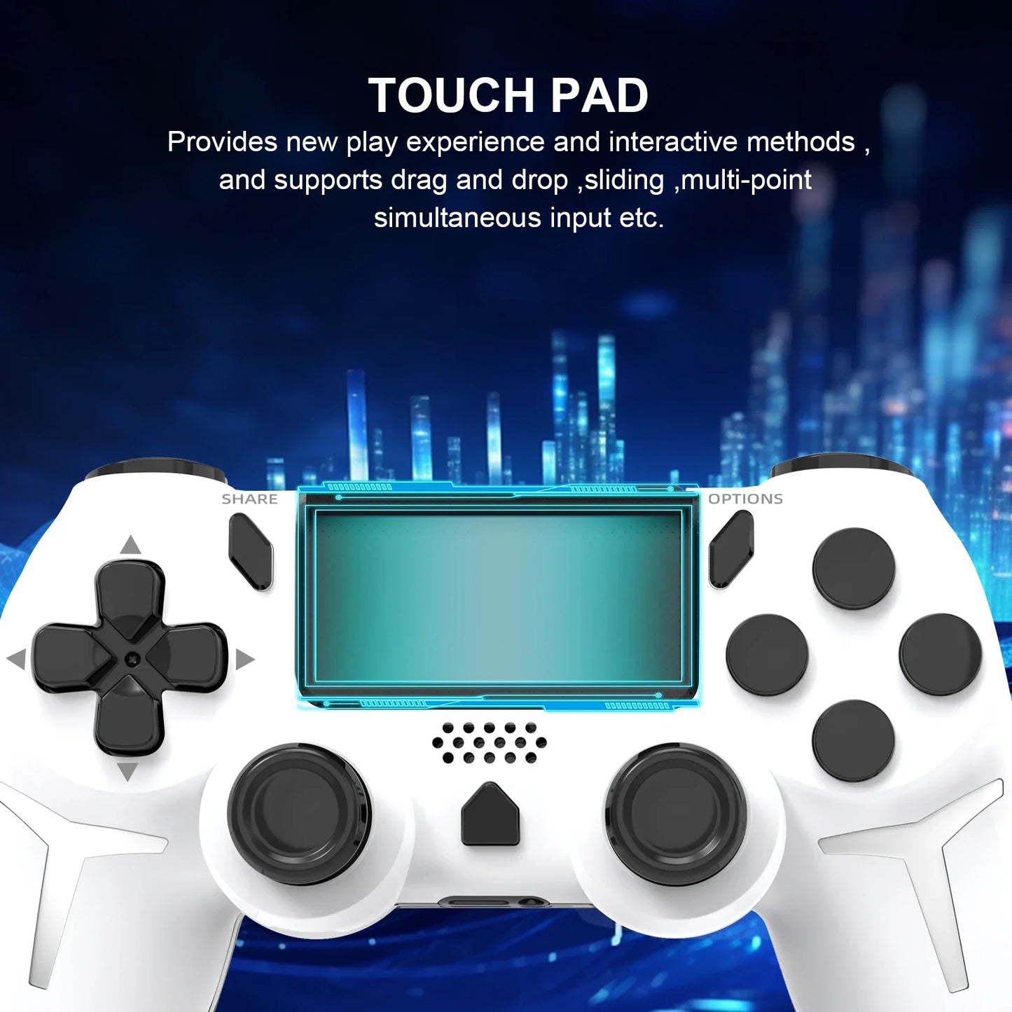 Purilite Select Wireless Gamepad 6-Axis Gyroscope Dual Vibration Touch Pad Controller