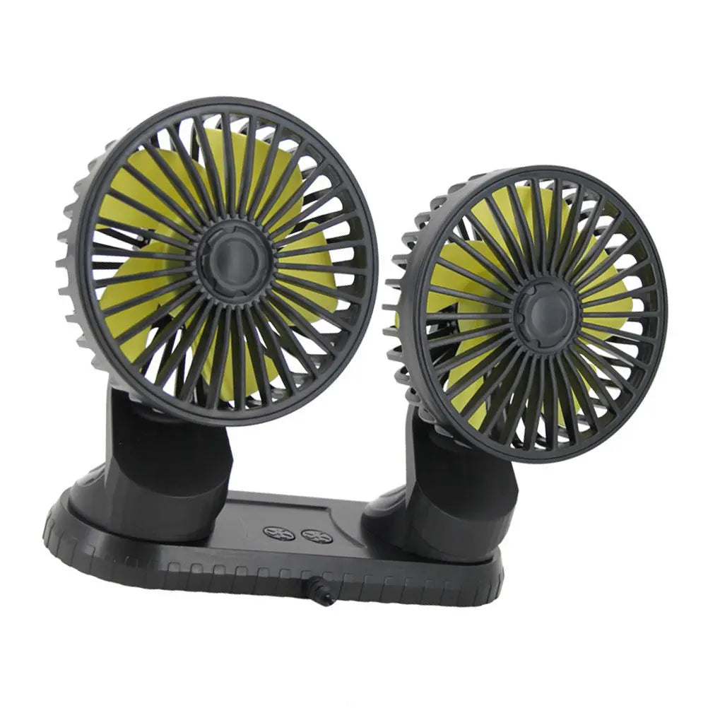 Purilite Select Dual Head USB Car Fan 3 Speed Adjustable Cooling Fan for Car Dashboard Home Office Use