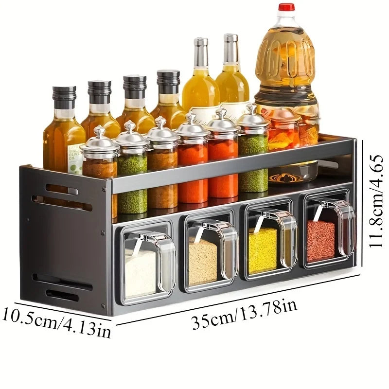 Purilite Select Wall-Mounted Kitchen Spice Rack Storage Set