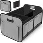 Purilite Select Collapsible Car Trunk Storage Box, 600D Oxford Fabric SUV Cargo Organizer with Multiple Compartments & Reinforced Handles