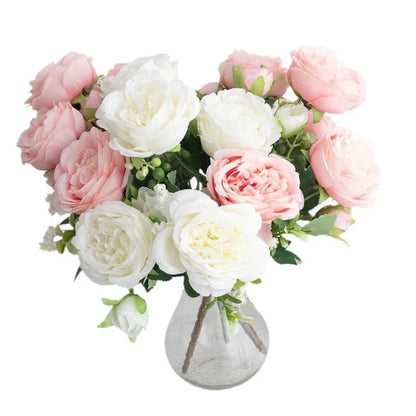 Purilite Select Artificial White Silk Peonies
