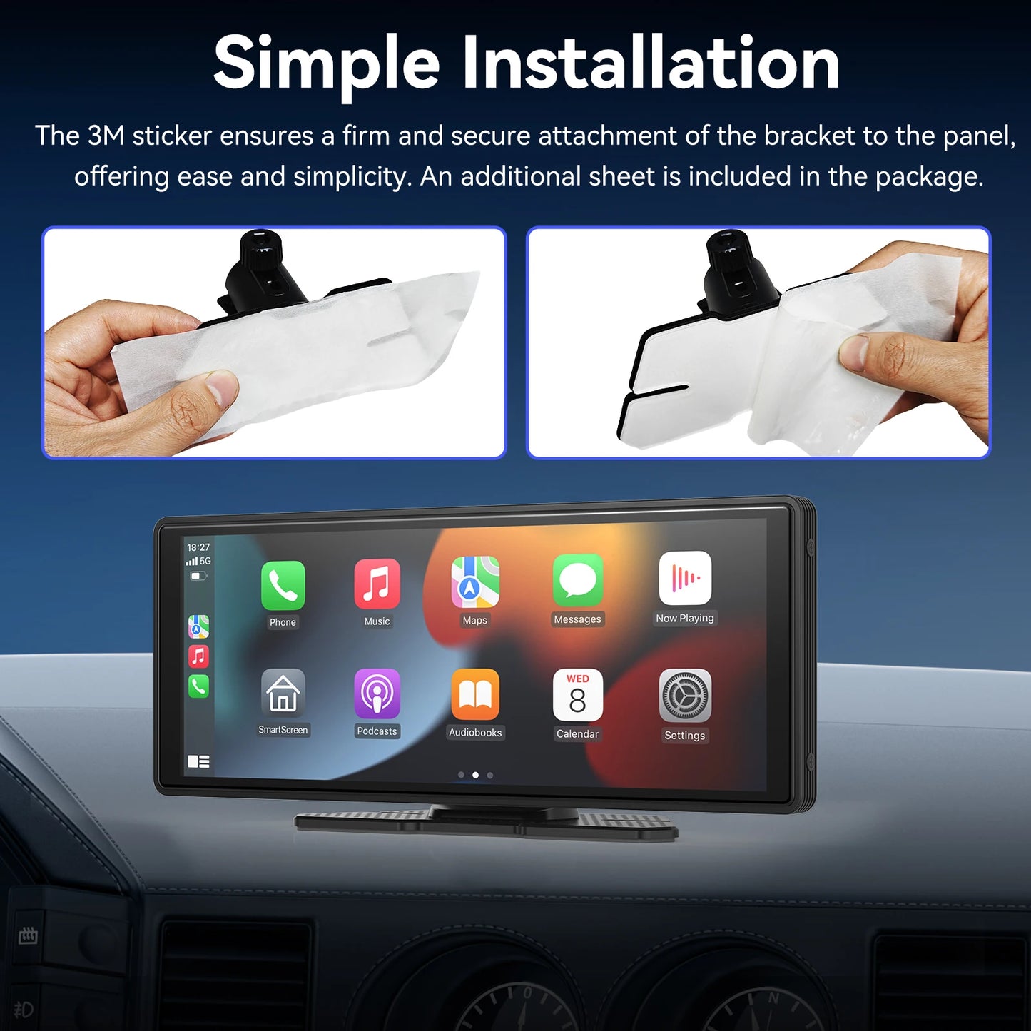 Purilite Select Wireless CarPlay & Android Auto Portable Touchscreen Car Screen