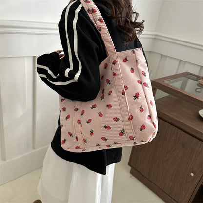 Purilite Select Corduroy Strawberry Tote Bag