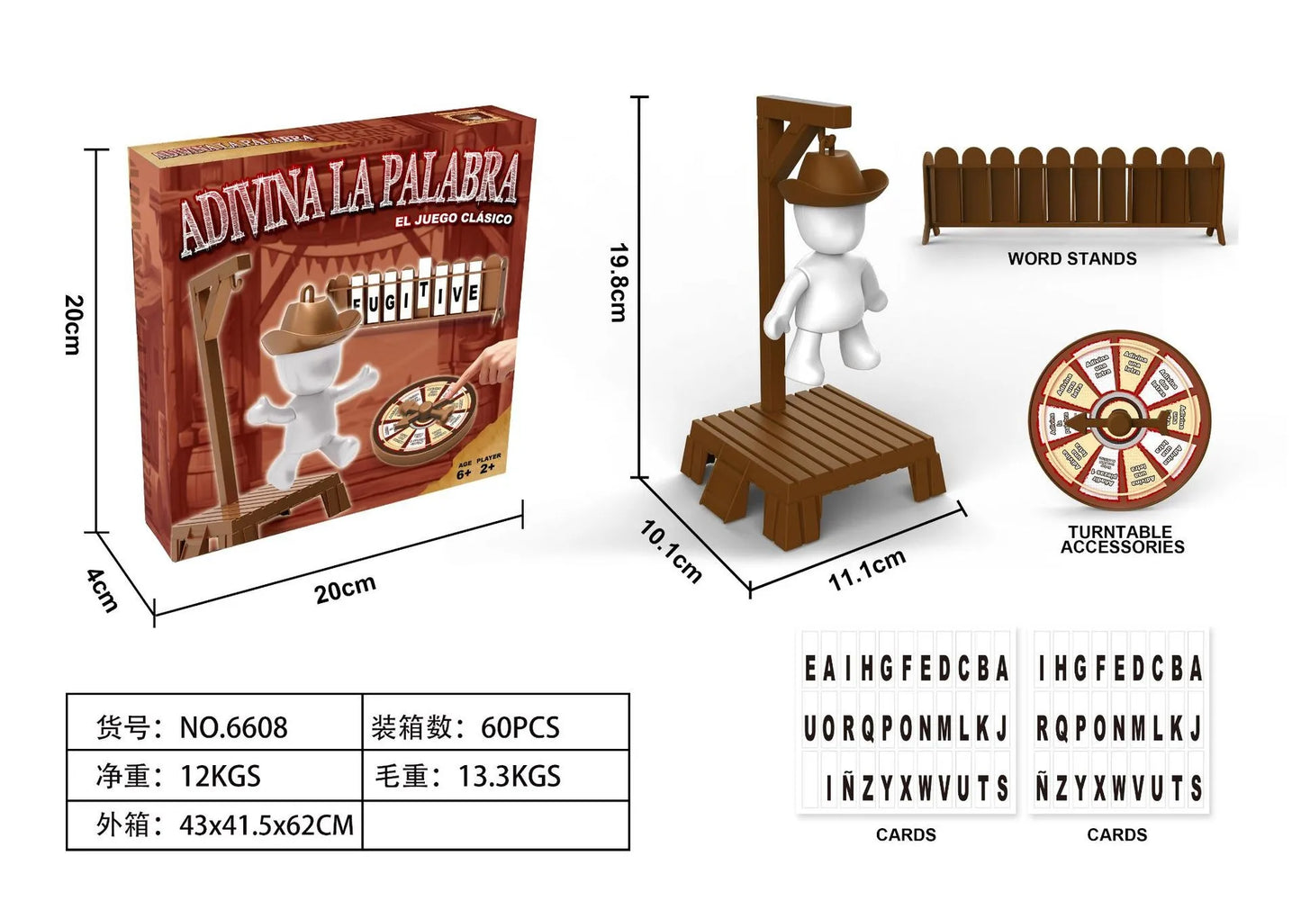 Purilite Select Magnetic Hangman Word Guessing Board Game – Cowboy Theme Travel Table Puzzle for Family Fun and Learning