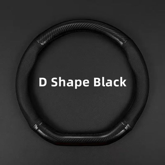 Purilite Select D-Type Universal Car Steering Wheel Cover – Breathable Microfiber Leather, Anti-Slip Design (37–38cm)