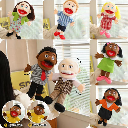 Purilite Select Plush Hand Puppet Family Set | Soft Open Mouth Character Puppets for Kids | Interactive Educational Storytelling Toys
