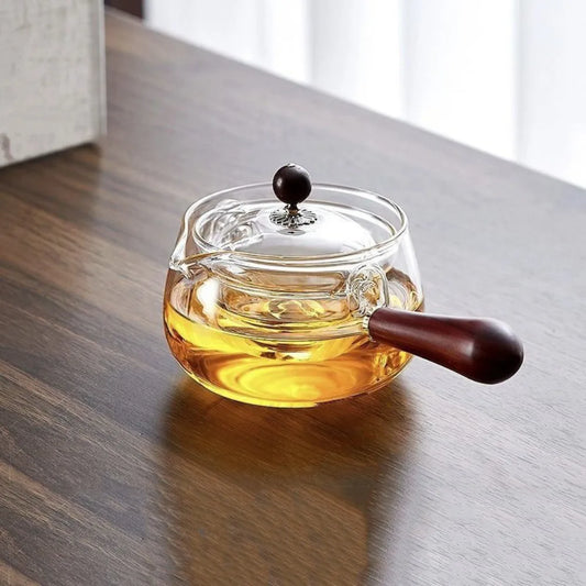 Purilite Select Heat Resistant Glass Teapot | 360° Rotating Transparent Brewing Teapot with Built-In Tea Filter and Comfortable Handle | Large Capacity Boiling Tea Kettle for Home and Office