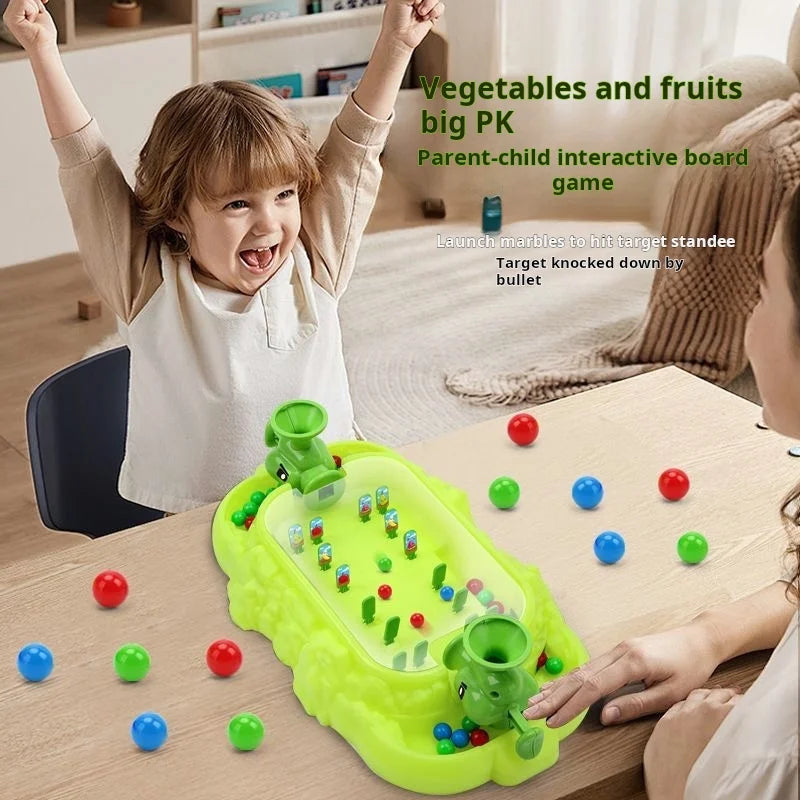 Purilite Select | Kids Battle Game Toy Vegetable Pinball Shooter | Parent-Child Desktop Party Game | Family Game Night Toy