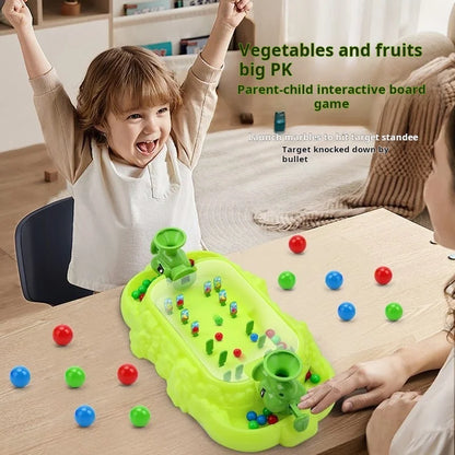 Purilite Select | Kids Battle Game Toy Vegetable Pinball Shooter | Parent-Child Desktop Party Game | Family Game Night Toy