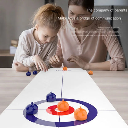 Purilite Select Tabletop Curling Game | Family Board Game | Interactive Shuffleboard Toy | Educational Fun Game