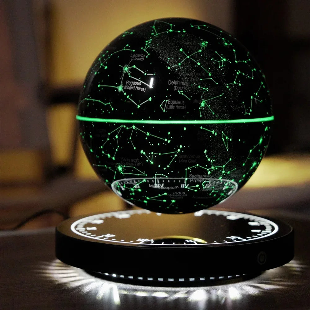 Purilite Select | Levitating Starry Globe Floating Lamp | Rechargeable Touch Control RGB Table Light for Home and Office Decor