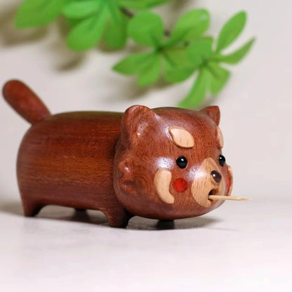 Purilite Select Solid Wood Panda Toothpick Holder