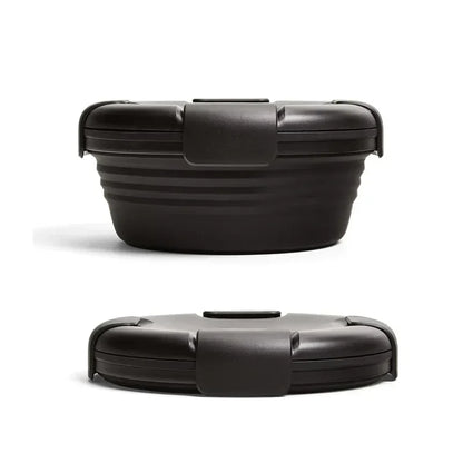 Purilite Select Silicone Folding Lunch Box Set of 3 Portable Collapsible Bowls 1100ml Leak-Resistant Food Storage Containers with Lids