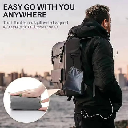 Purilite Select Inflatable Travel Pillow | Flocking Sleeping Pillow | U-Shape Neck Cushion | Long Distance Travel | Aircraft Lunch Rest Pillow