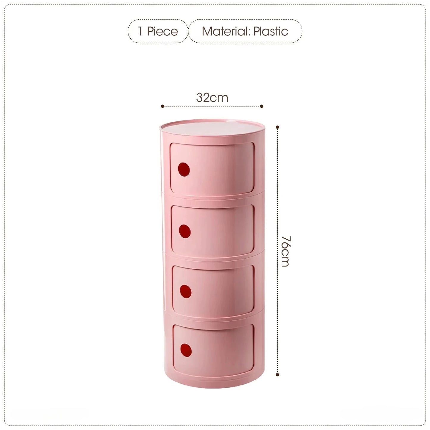 Purilite Select Nordic Net Red Bedside Cabinet