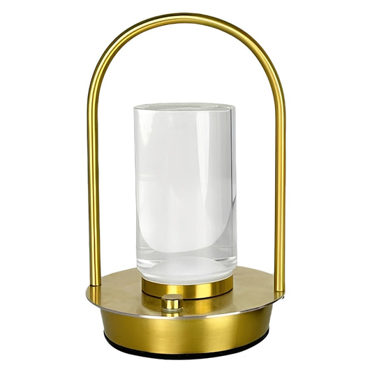 Purilite Select Retro Metal Touch Table Lamp | 3 Color Dimming Ambient Night Light | Rechargeable LED Desk & Bedside Lamp