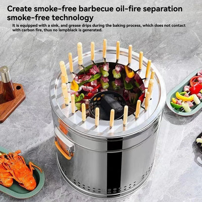 Purilite Select Smokeless Hanging BBQ Grill Stainless Steel Indoor Outdoor Charcoal Stove