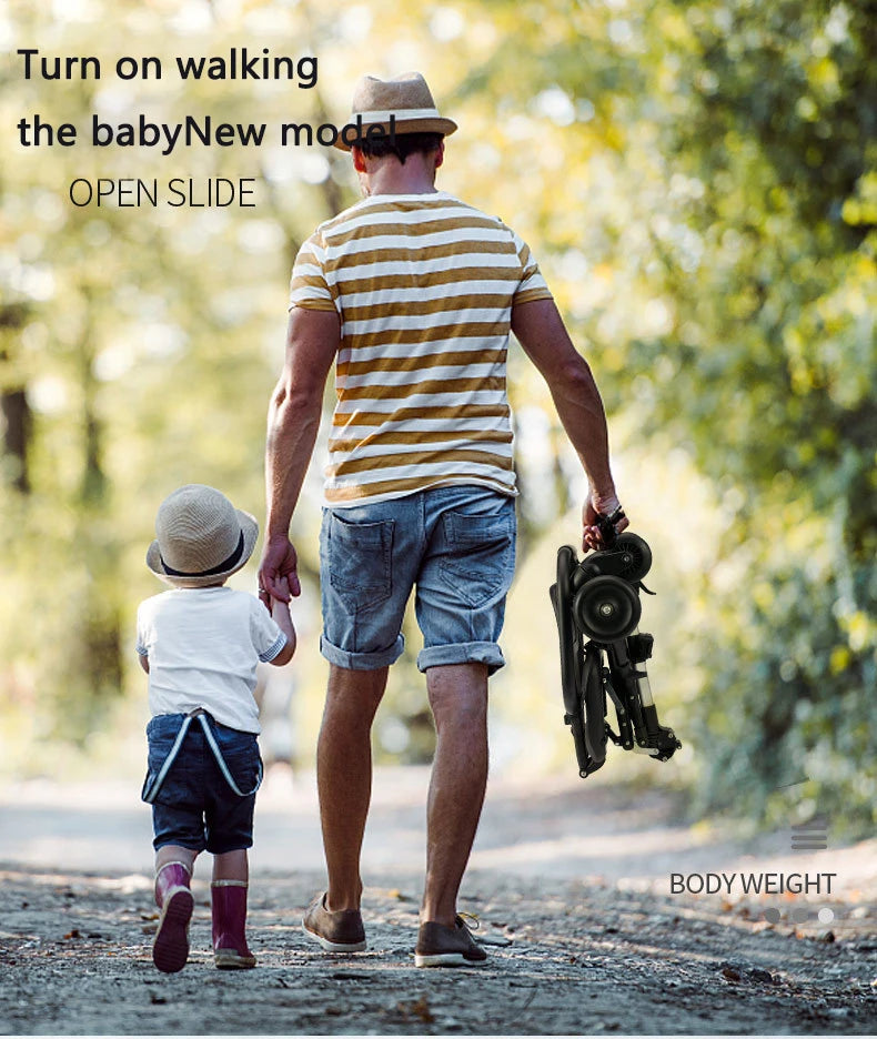 Purilite Select: baby stroller lightweight four-wheel portable travel trolley