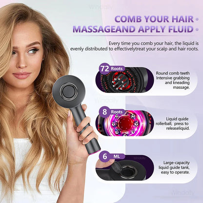 Purilite Select 3 in 1 Red Light Therapy Scalp Massager Comb with Hair Oil Applicator and Vibration Hair Care Brush