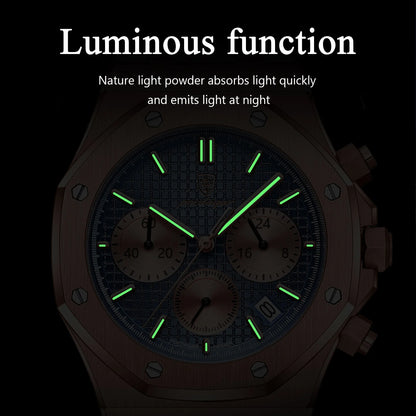 POEDAGAR 926 Original Luxury Men’s Stainless Steel Chronograph Quartz Watch