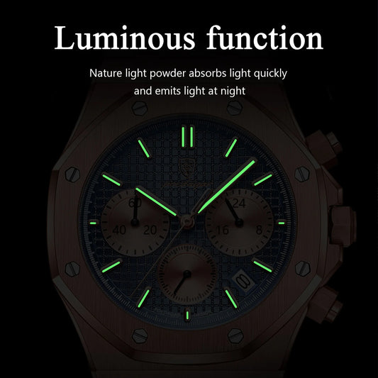 POEDAGAR 926 Original Luxury Men’s Stainless Steel Chronograph Quartz Watch