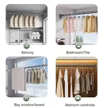 Purilite Select Telescopic Stainless Steel Shower Curtain Rod (Up to 2.7m)