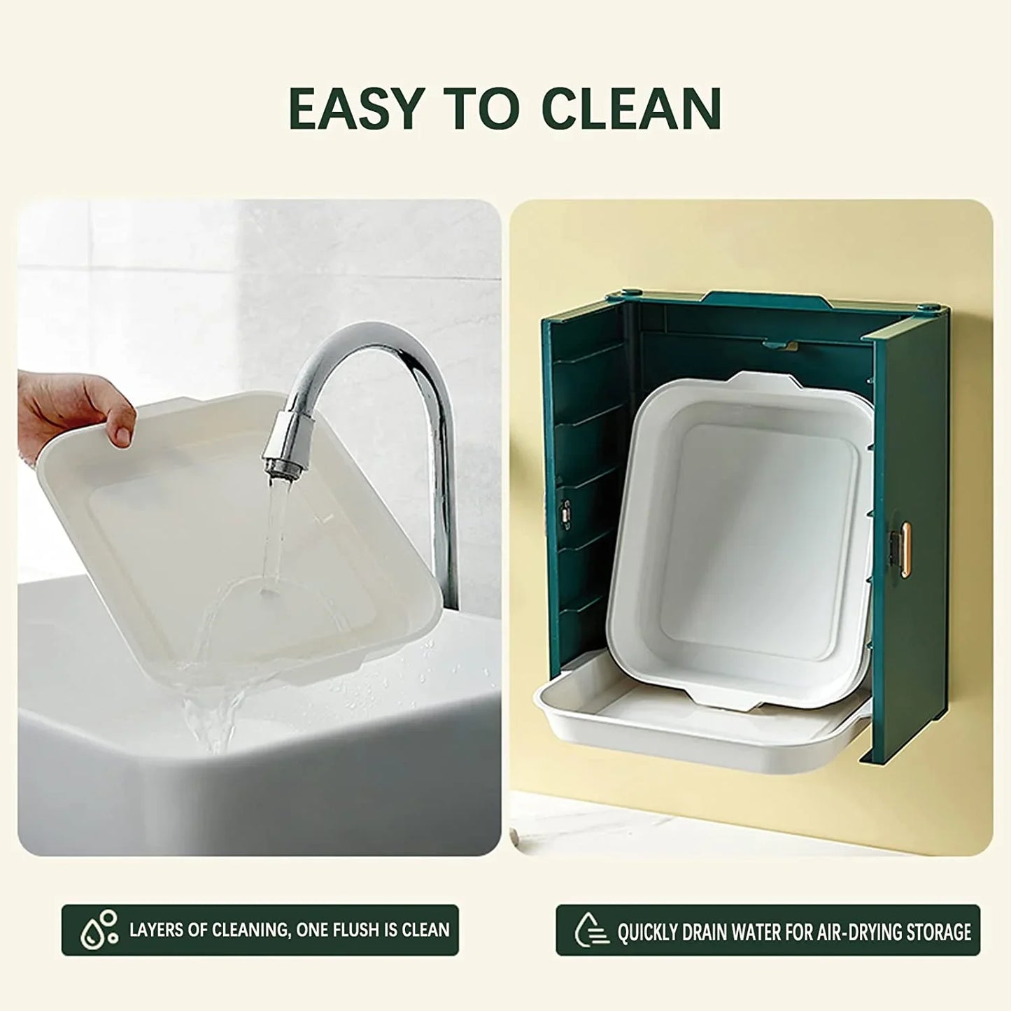 Purilite Select Foldable 6 Layer Kitchen Dish Tray Rack | Multi-Functional Side Dish Organizer | Drawer Design Storage Rack | Wall Mounted Kitchen Storage