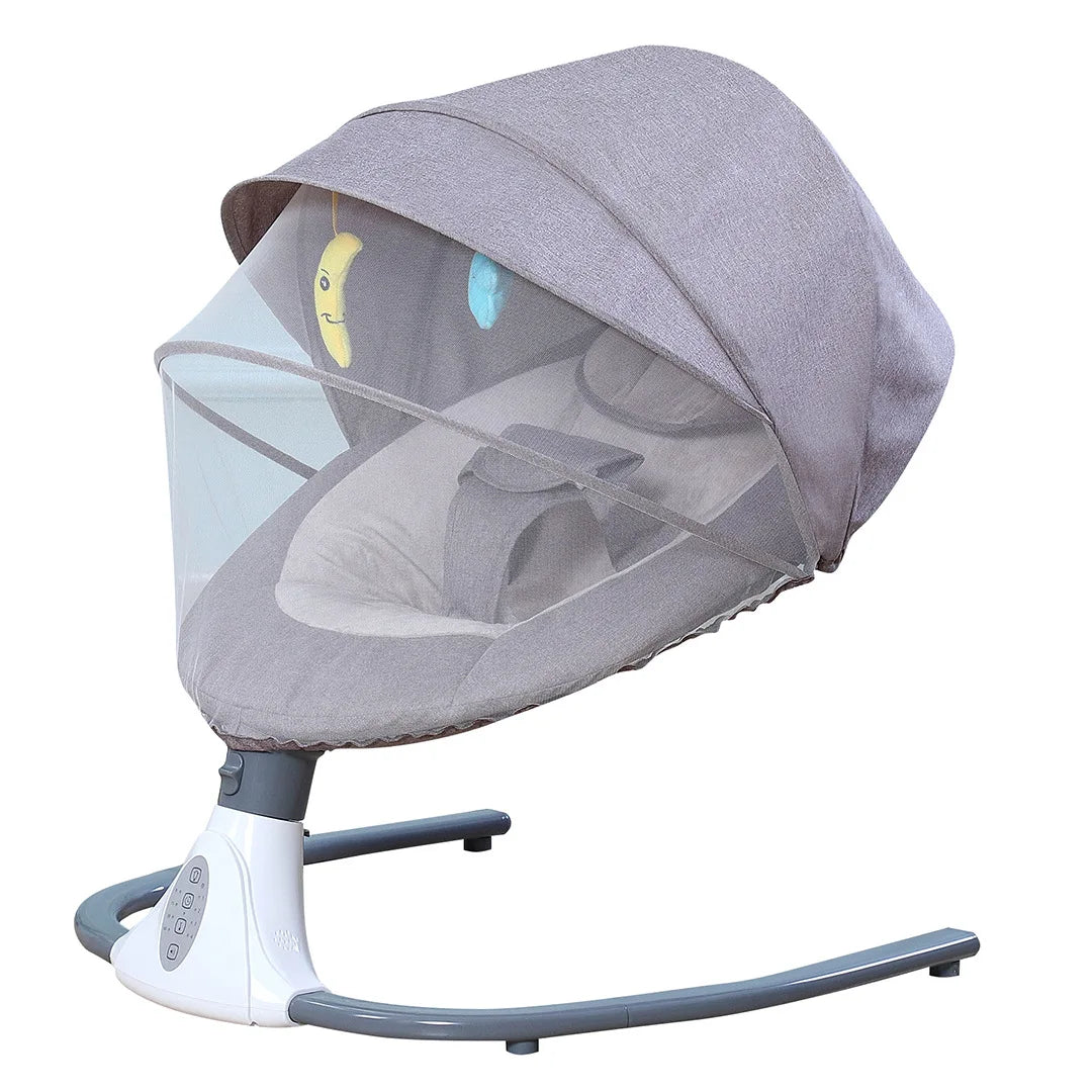 Purilite Select Electric Baby Rocking Chair | BT Infant Rocking Swing | Washable Baby Cradle Seat | Metal Frame Baby Couch | 0-18 Months