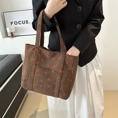 Purilite Select Corduroy Strawberry Tote Bag