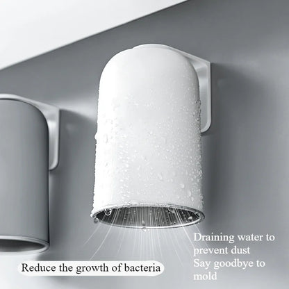 Purilite Select Magnetic Stainless Steel Bathroom Cup | 350ml Wall Mounted Toothbrush Holder | 304 Stainless Steel Mouthwash Cup